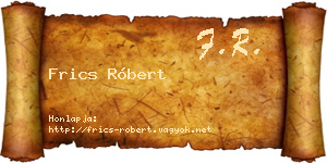 Frics Róbert névjegykártya